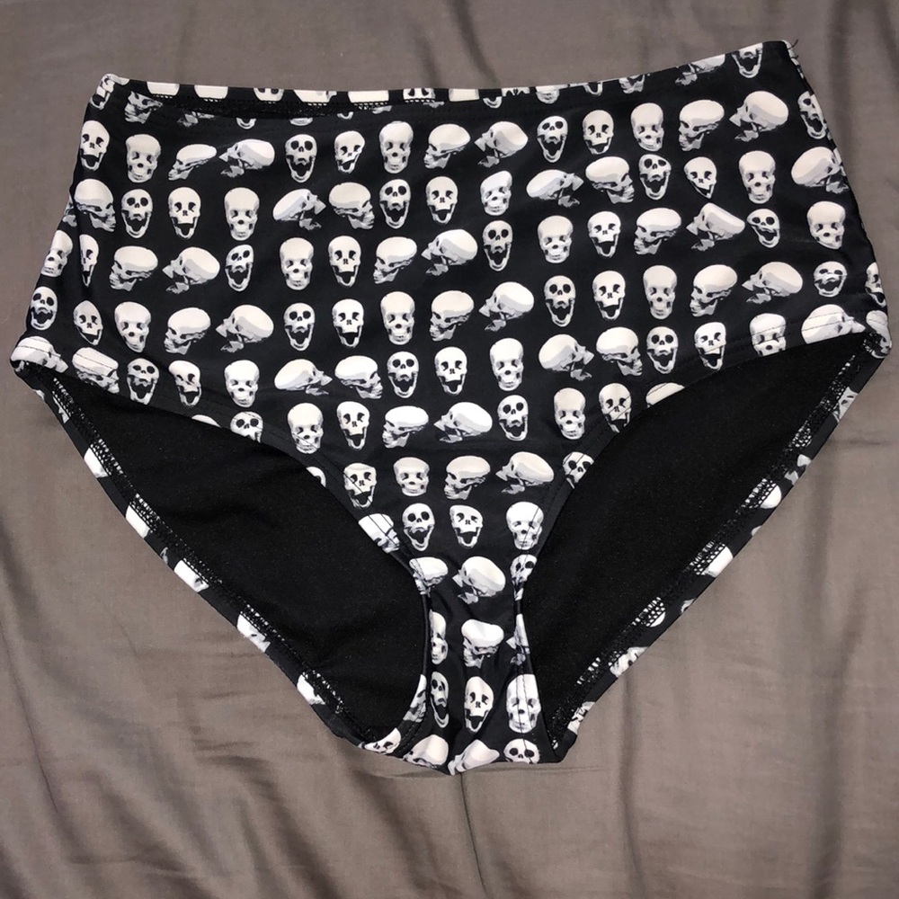 High Waist Skull Bikini Bottom